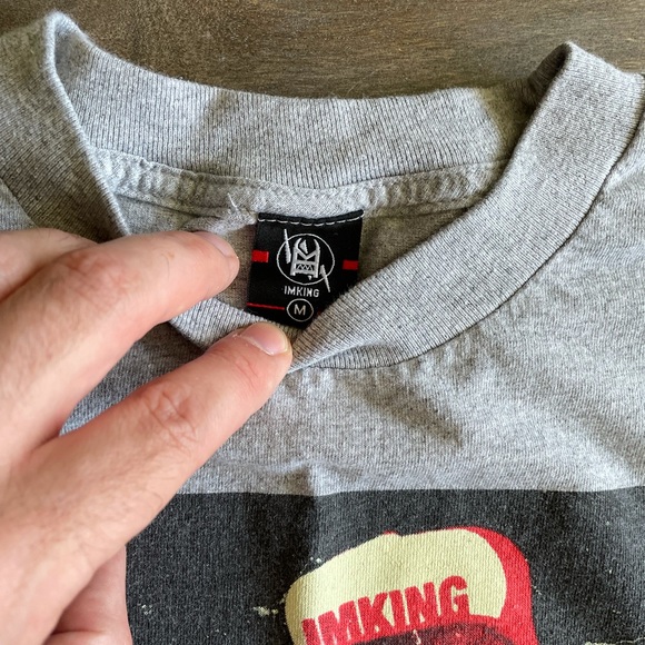 IMKING Clothing 80s 90s Retro Skeleton Boombox Gray Shirt M - Picture 4 of 5